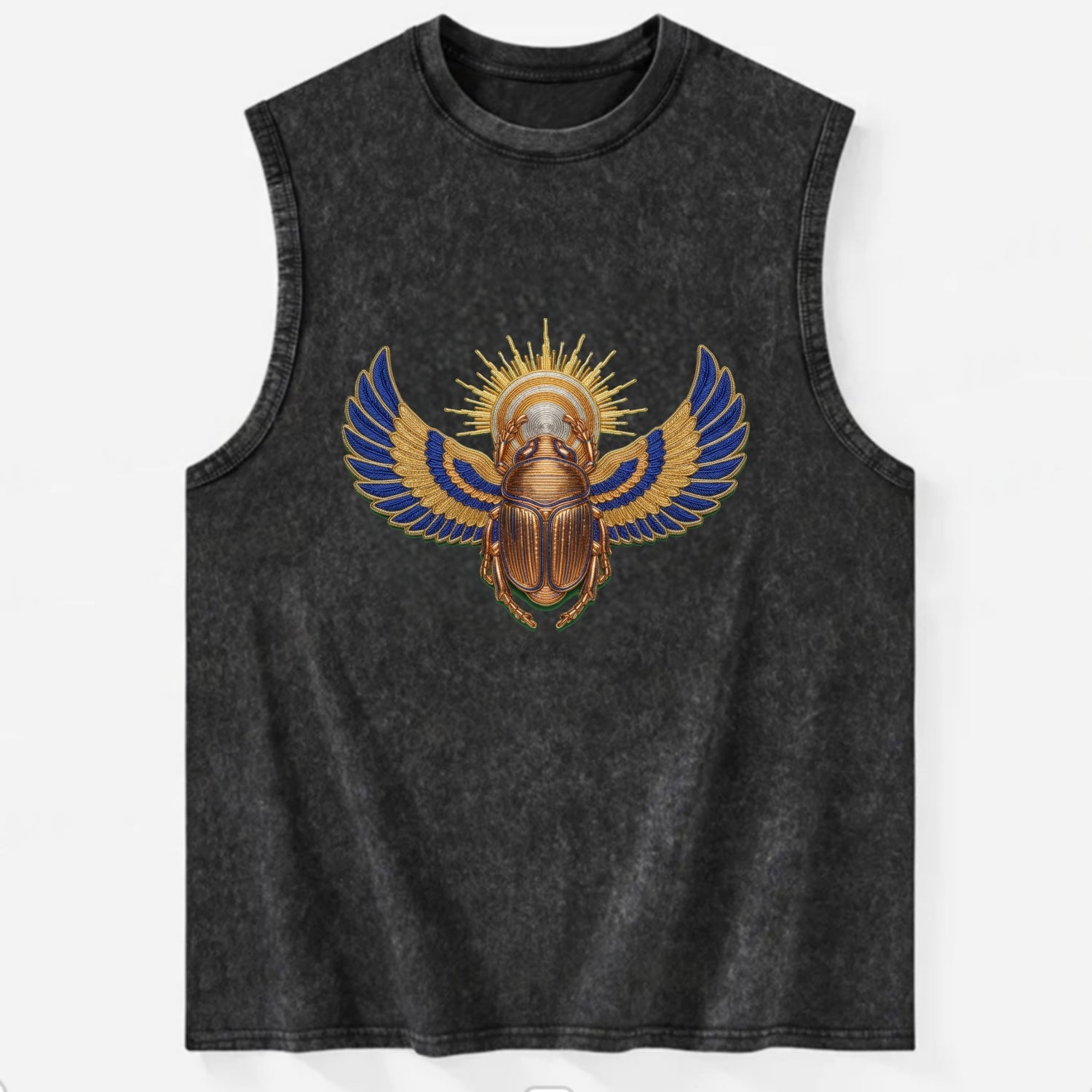Winged Scarab - Vintage Washed Tank - Black