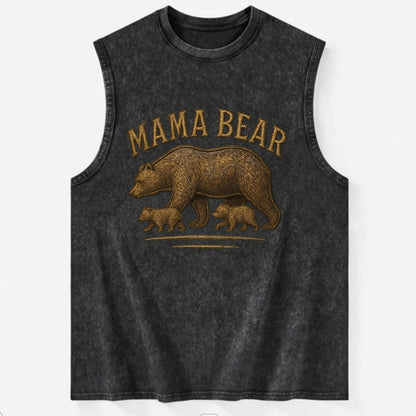Mama Bear  - Vintage Washed Tank - Black