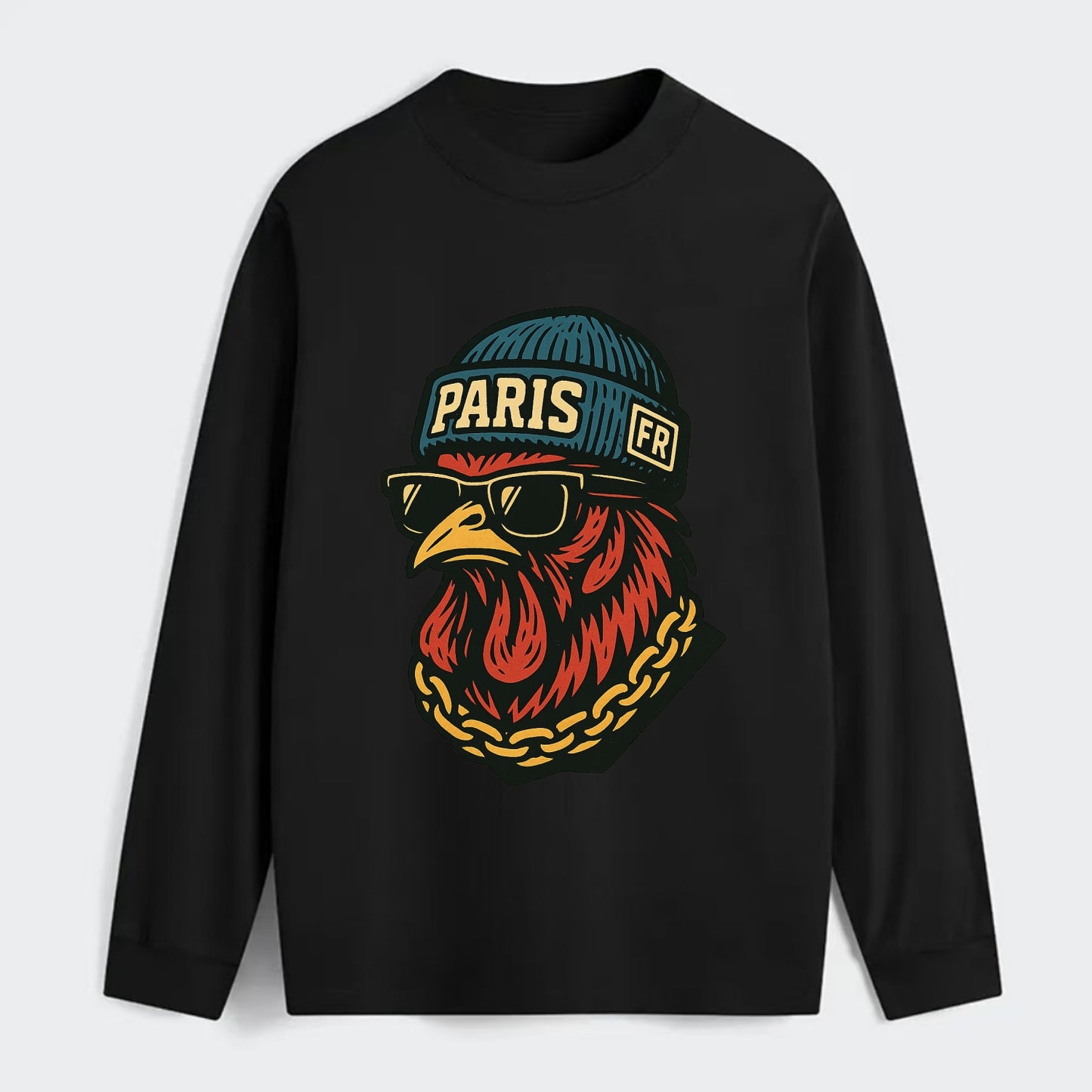 Paris Rooster - Classic Long Sleeve Shirt - Black