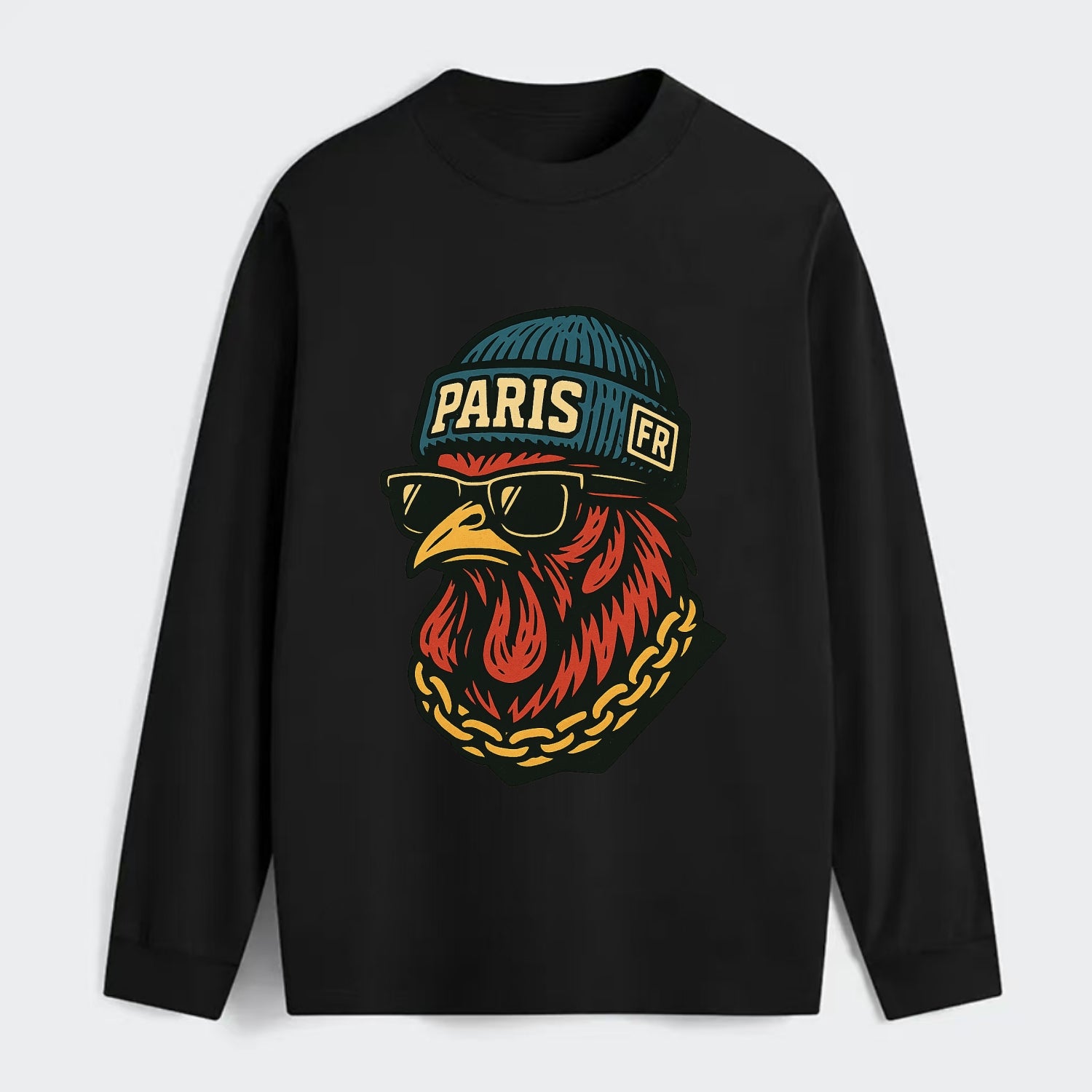 Paris Rooster - Classic Long Sleeve Shirt - Black