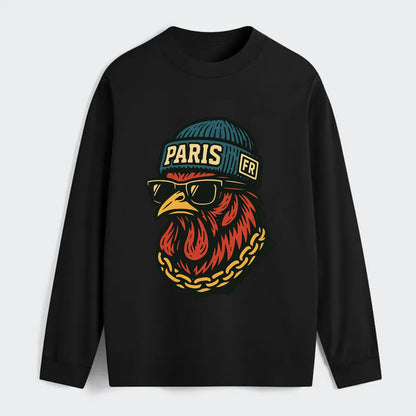 Paris Rooster - Classic Long Sleeve Shirt - Black
