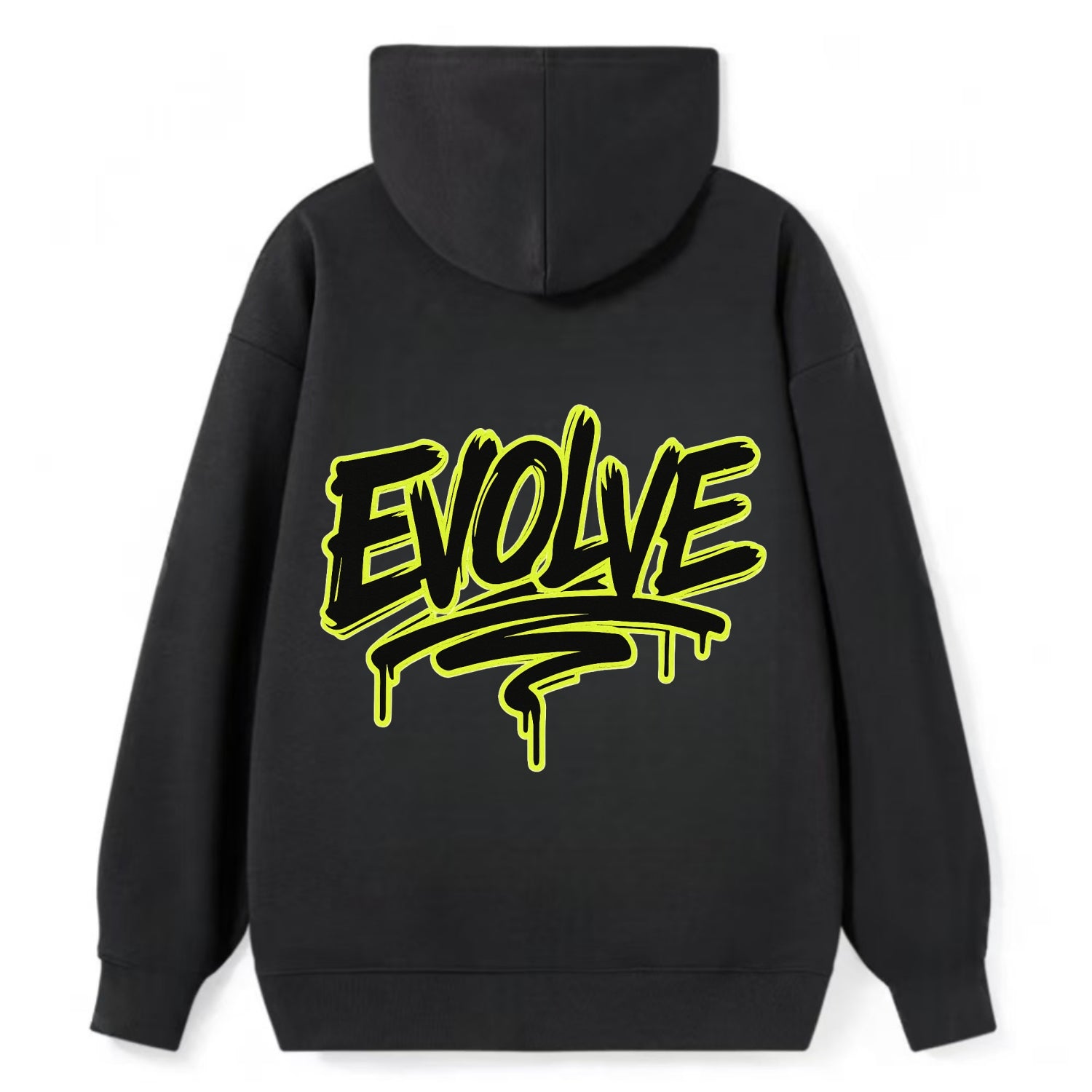 Bold typography design - "EVOLVE" - changing, becoming better - Classic Pullover Hoodie - Black