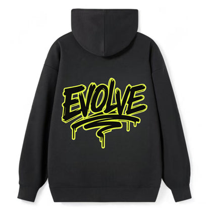 Bold typography design - "EVOLVE" - changing, becoming better - Classic Pullover Hoodie - Black