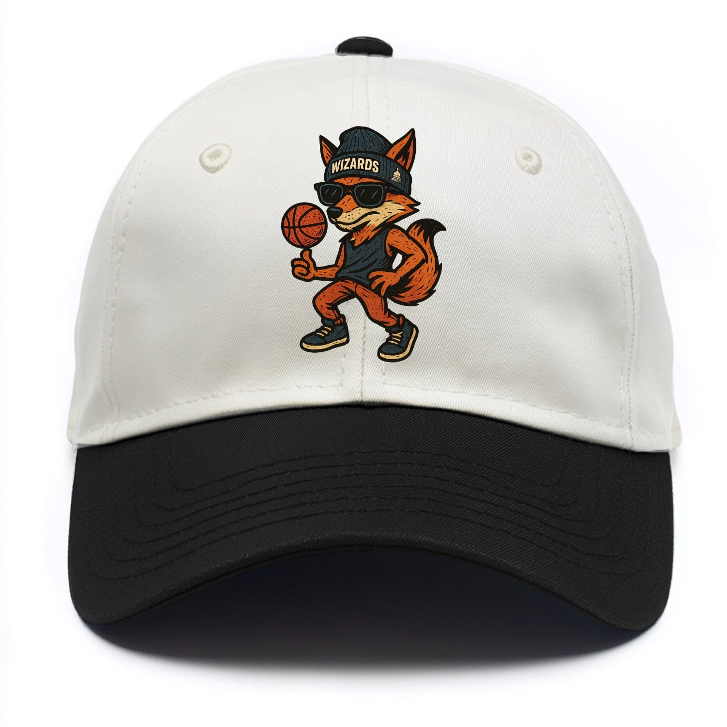 Washington Fox wearing Wizards beanie with capitol patch and wayfarer sunglasses - Two Tone Cap - Black