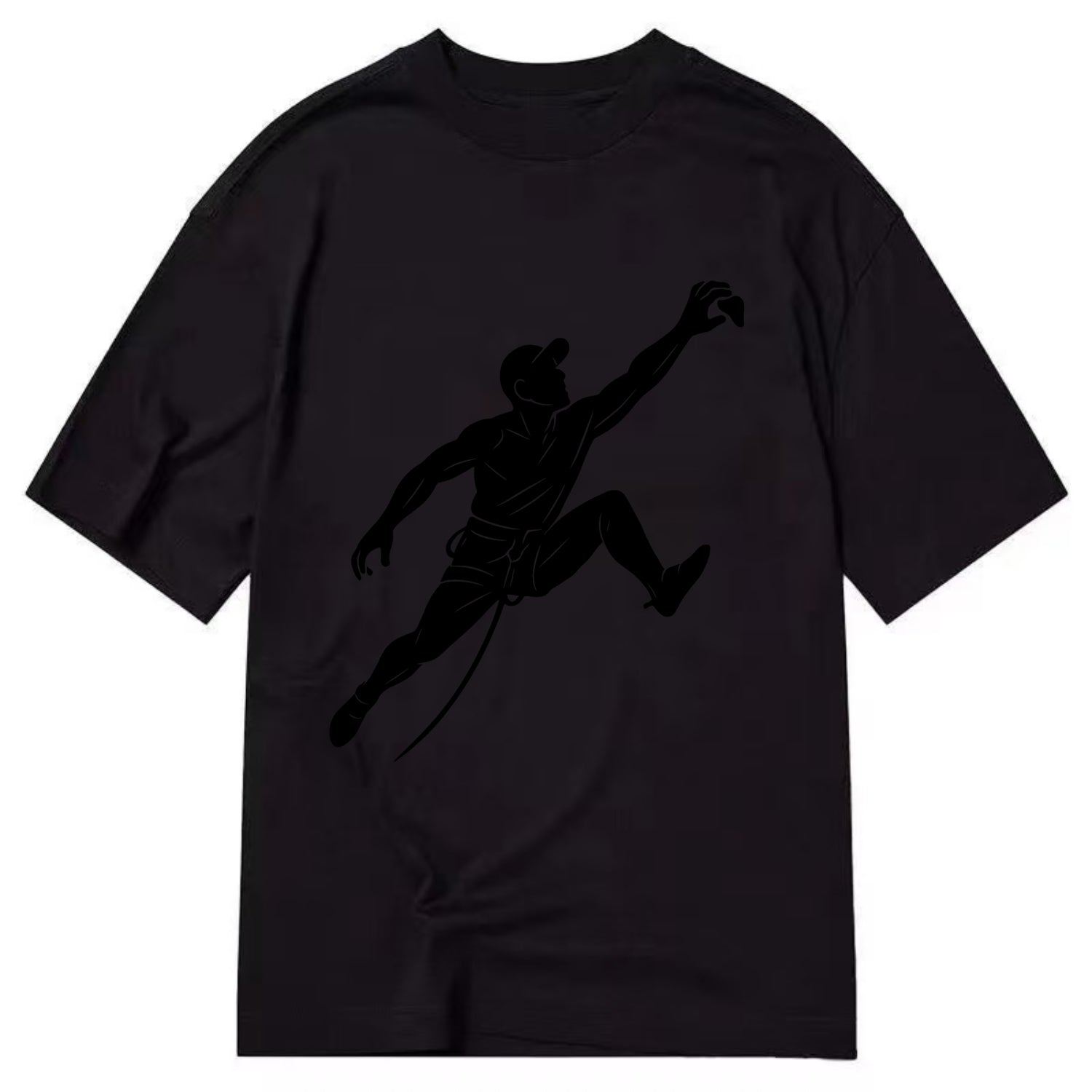 Rock wall climber reaching hold - Classic T-shirt - Black