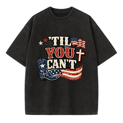 Til You Cant - Patriot Cross - Vintage T-shirt - Black