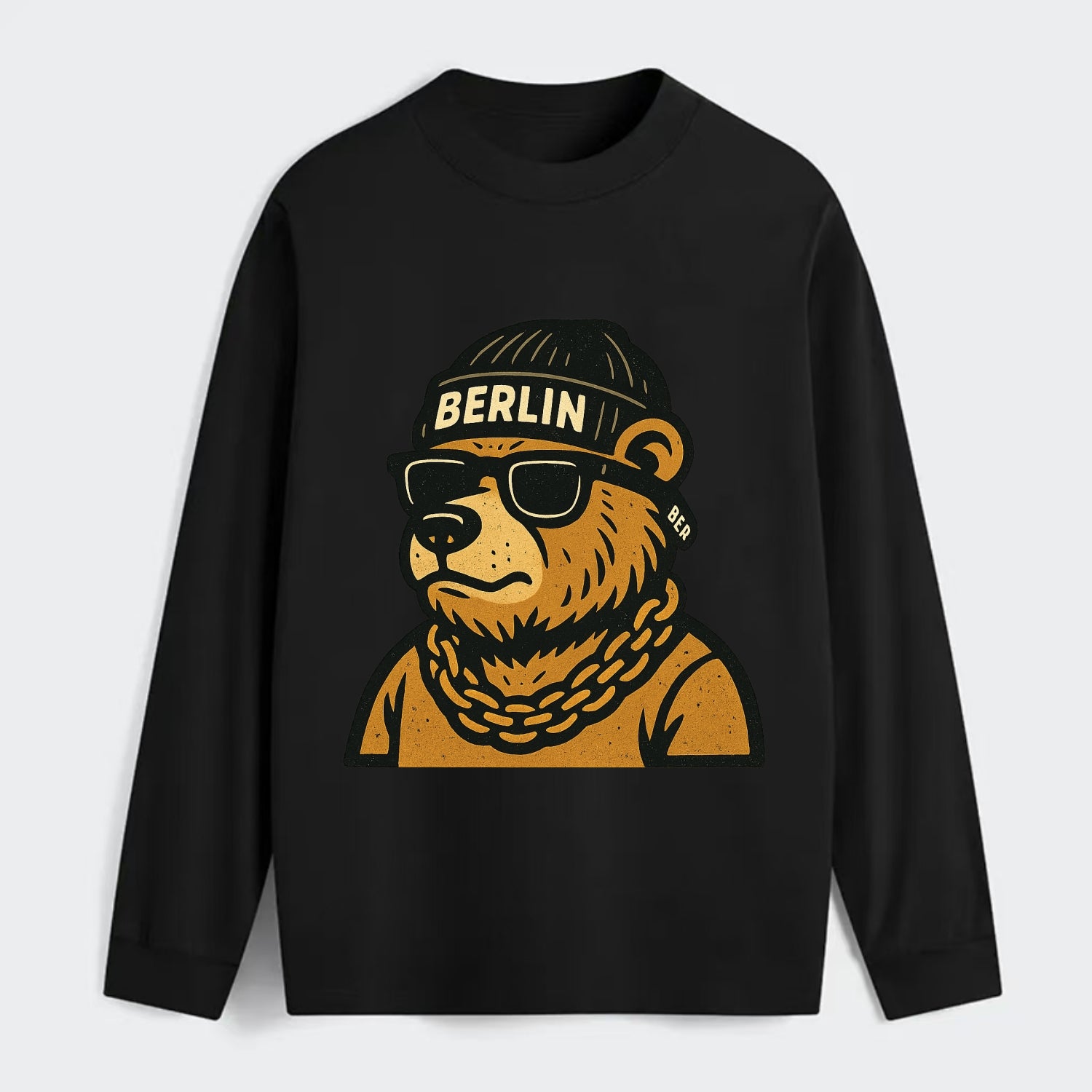Berlin Bear - Classic Long Sleeve Shirt - Black