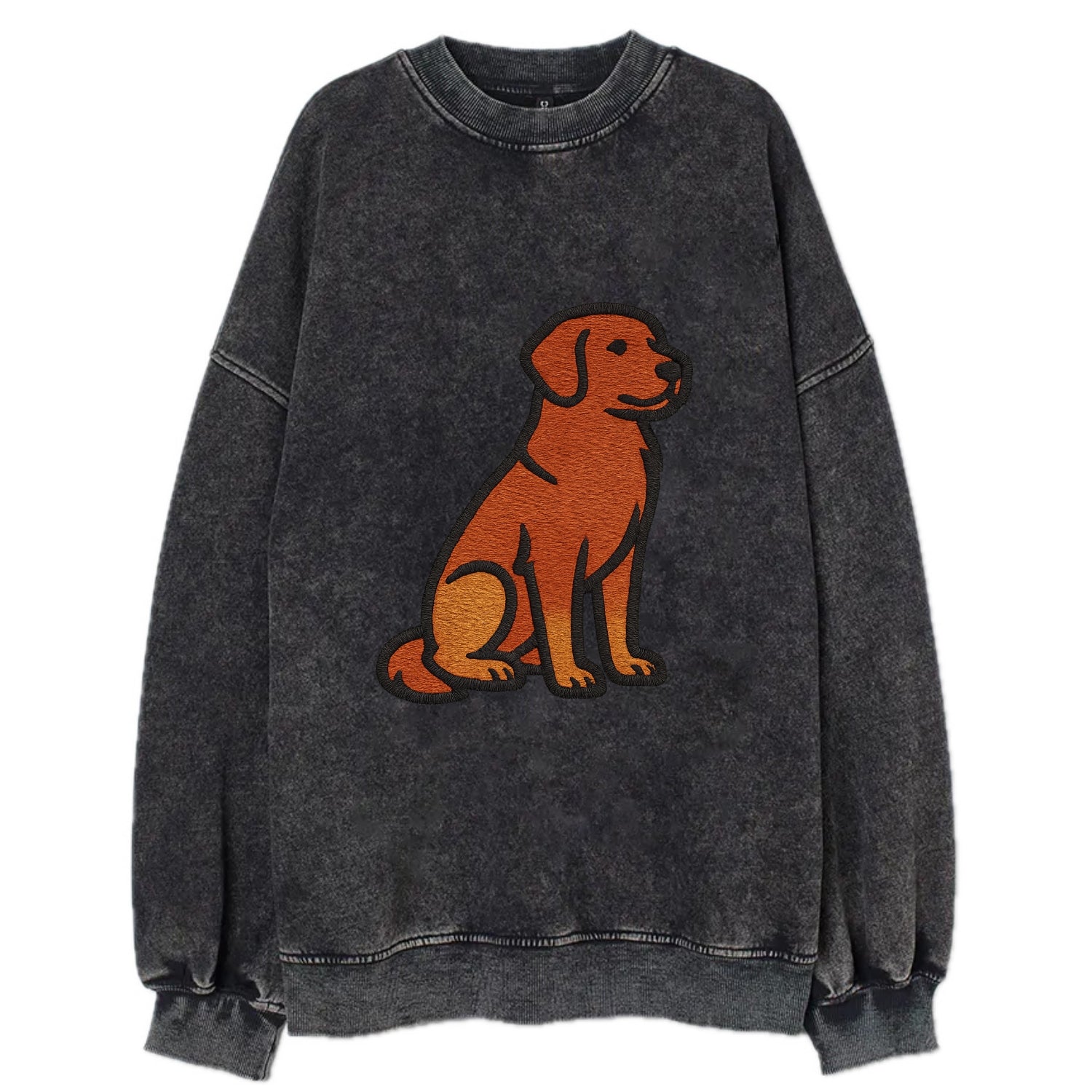 Nova Scotia Duck Tolling Retriever - Red embroidered pose - Vintage Sweatshirt - Black