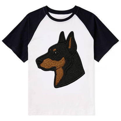 Beauceron - Contemporary French herder d - Contrast Raglan T-shirt - Black