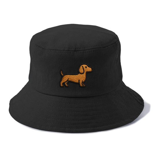 Dachshund - Modern elongated silhouette - Bucket Hat - Black