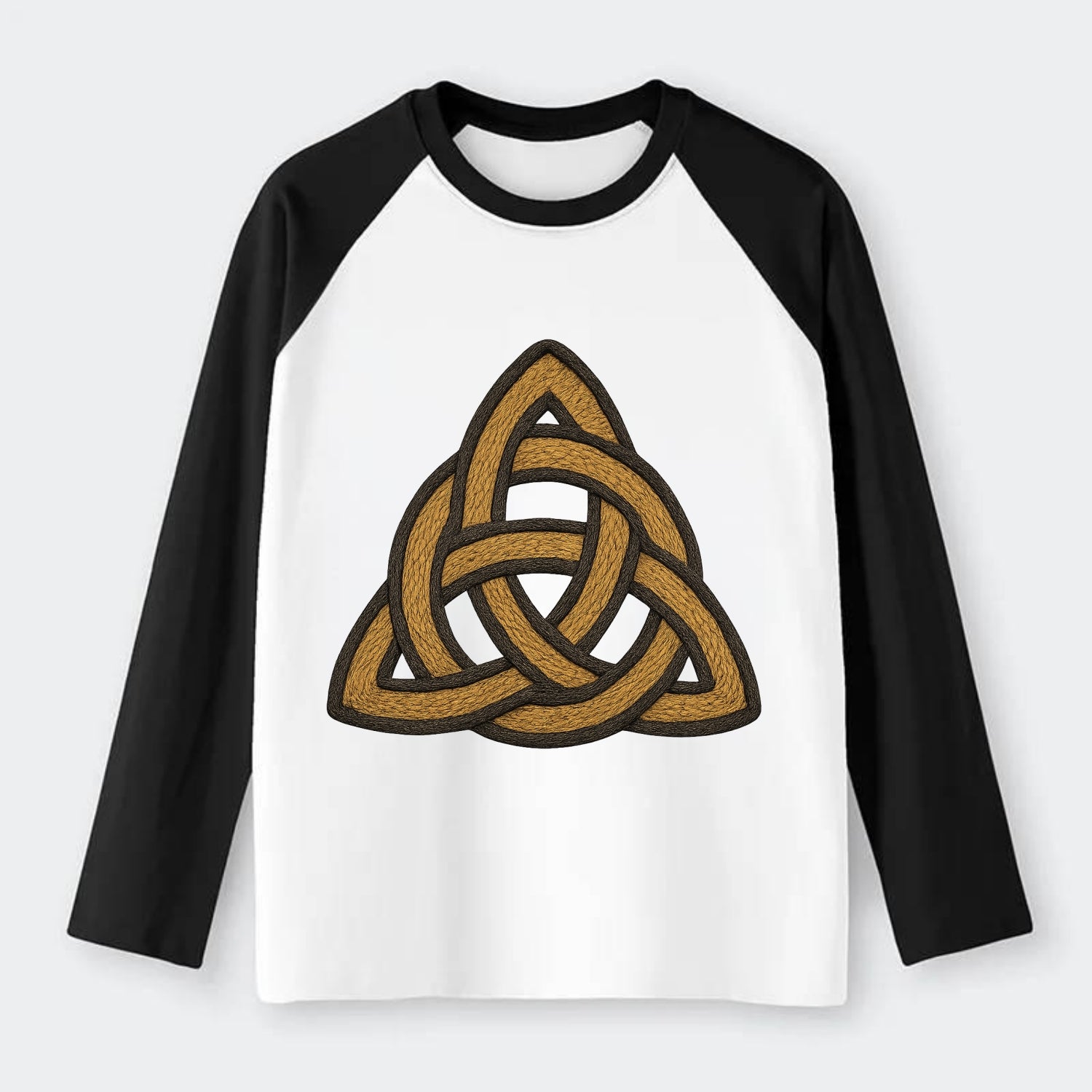Trinity Knot  - Raglan Long Sleeve T-Shirt - Black