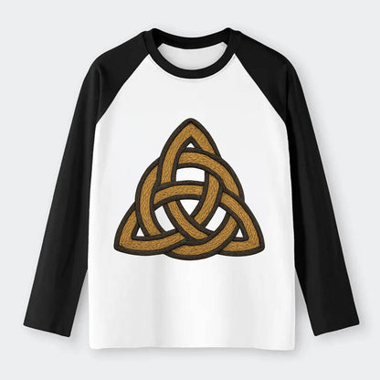 Trinity Knot  - Raglan Long Sleeve T-Shirt - Black