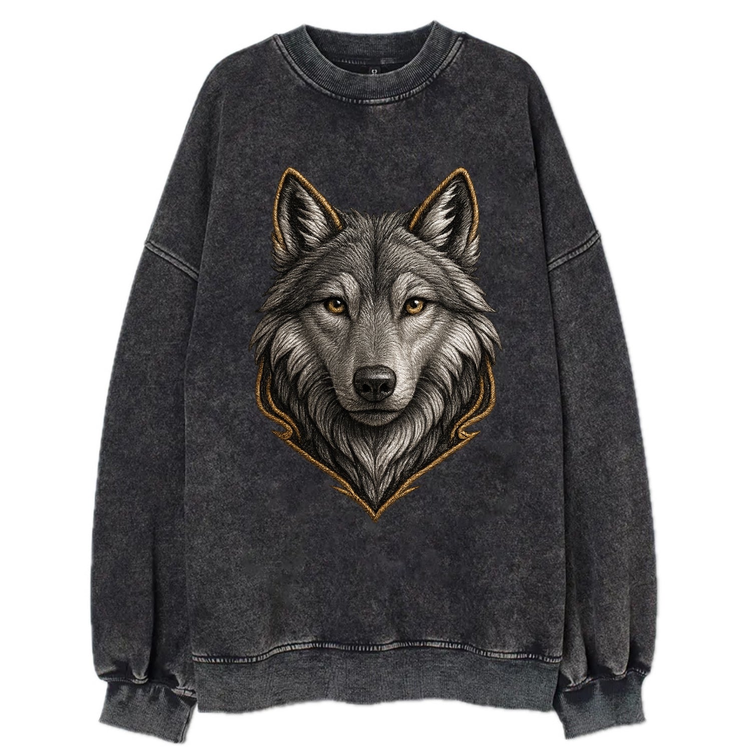Wolf Totem  - Vintage Sweatshirt - Black