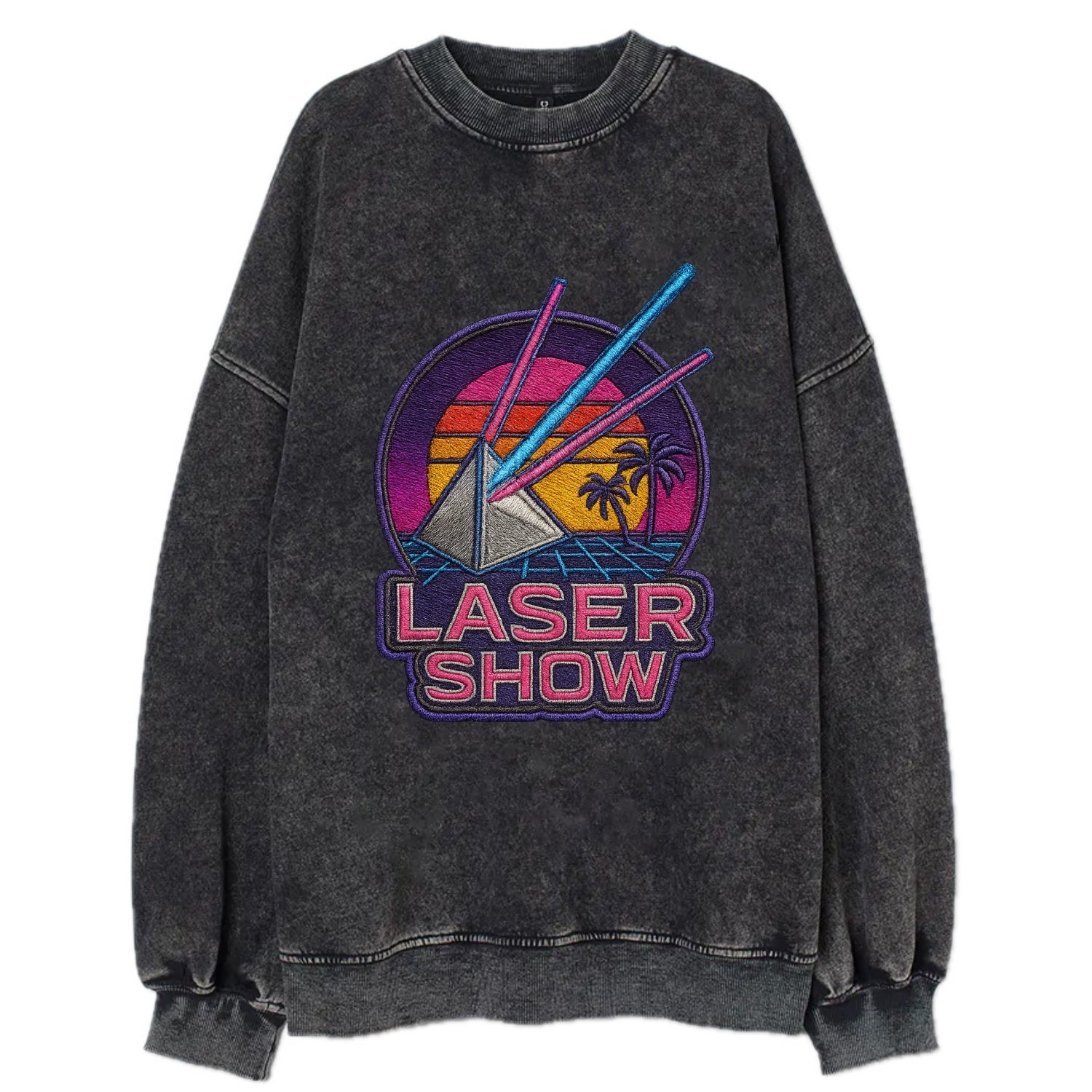 Laser Show - Vintage Sweatshirt - Black