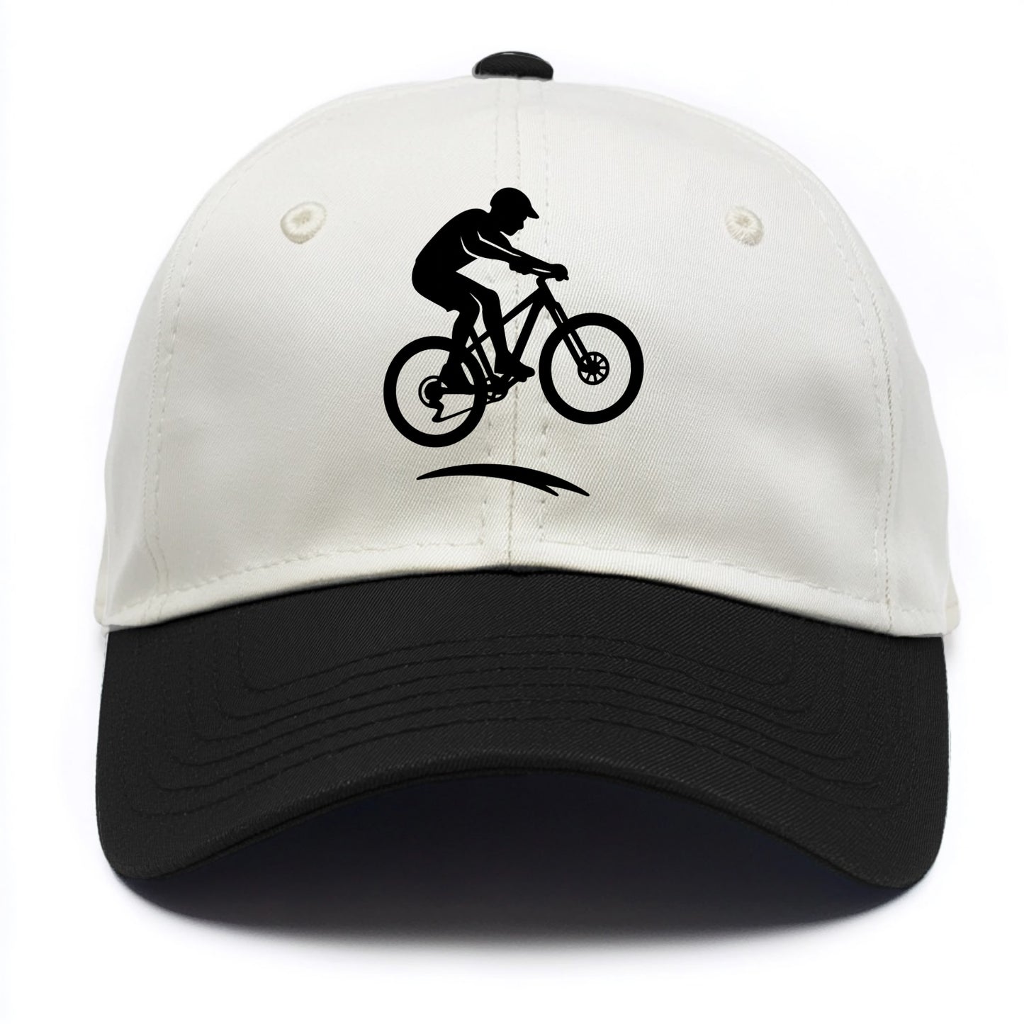 Mountain biker catching air - Two Tone Cap - Black