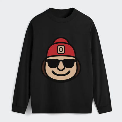 Columbus Brutus wearing Ohio State beanie with Block O patch - Classic Long Sleeve Shirt - Black