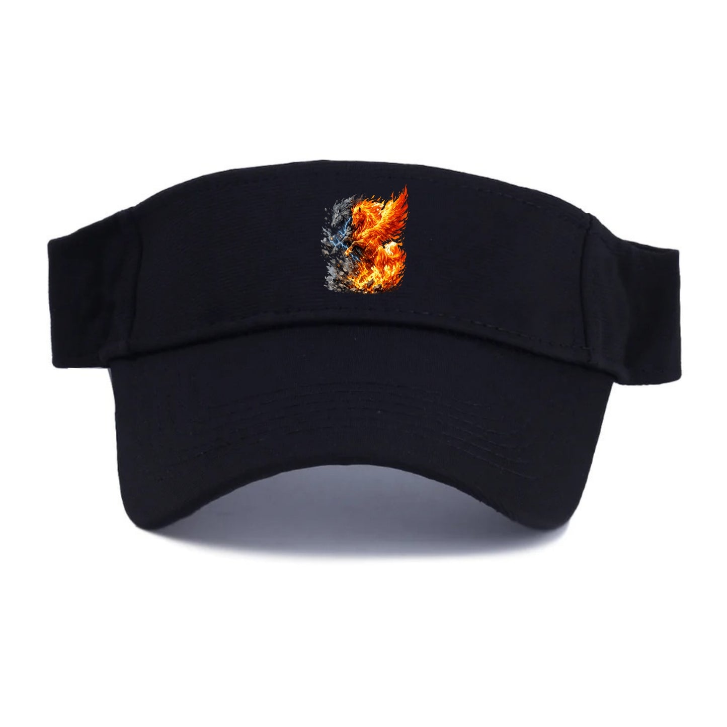 THUNDER FIRE | Horse combining lightning and flame | Electric fire | Storm energy | Dual - Visor - Black