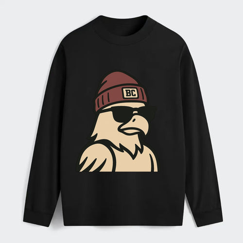 Chestnut Hill Eagle wearing Boston College beanie with BC patch - Classic Long Sleeve Shirt