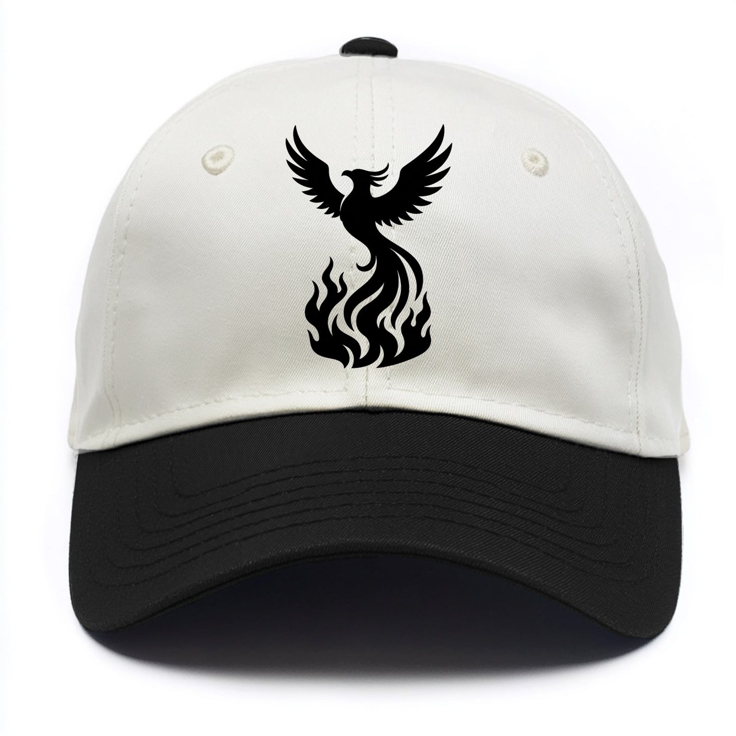 Phoenix rising from flames - Two Tone Cap - Black