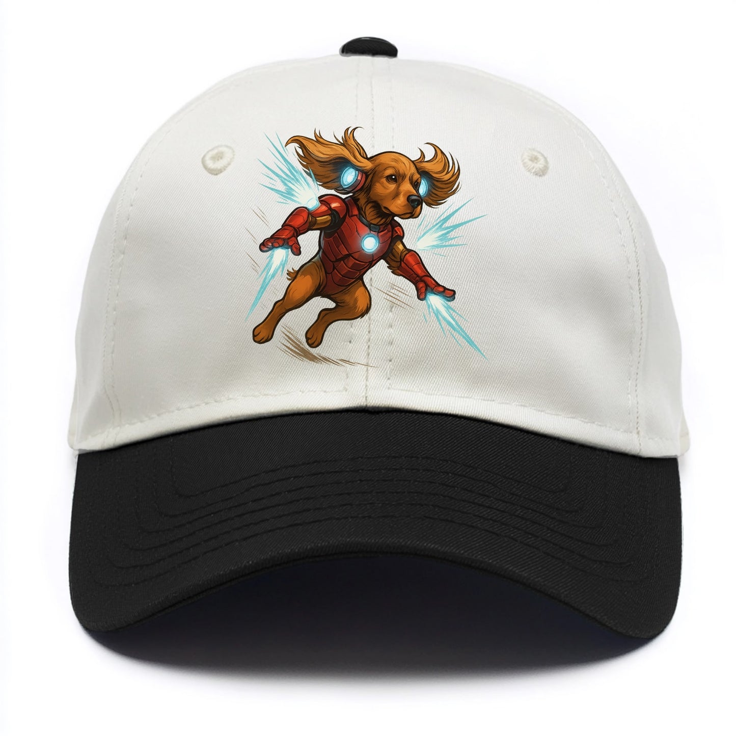 Cocker Spaniel Iron Man  - Two Tone Cap - Black