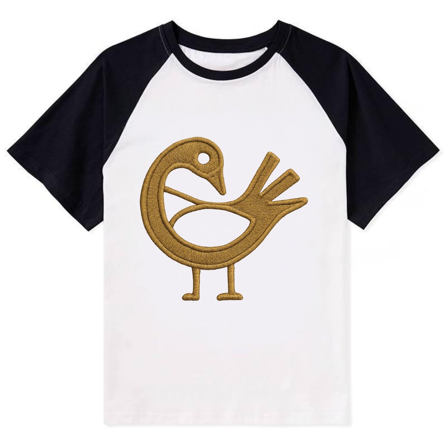 Adinkra Sankofa  - Contrast Raglan T-shirt - Black