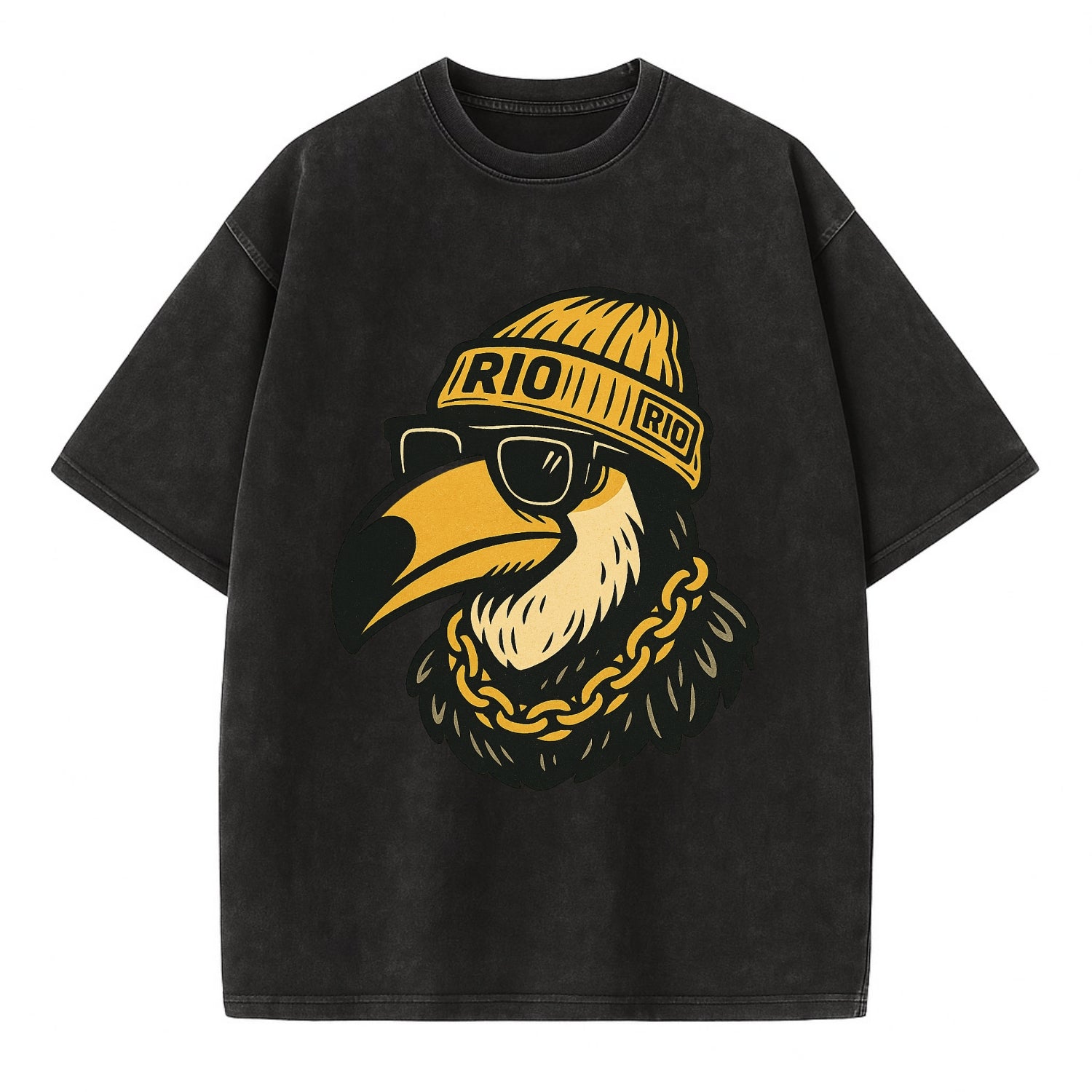 Rio Toucan - Vintage T-shirt - Black