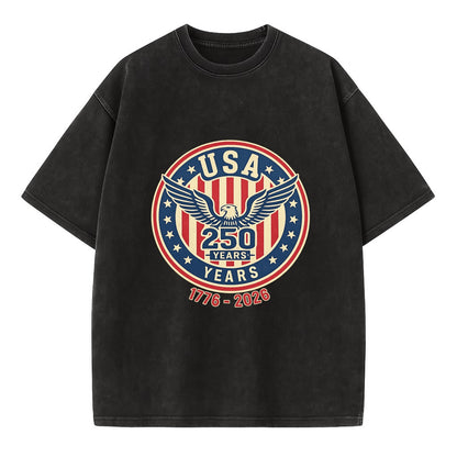 Usa 250 Years Eagle Seal - Vintage T-shirt - Black
