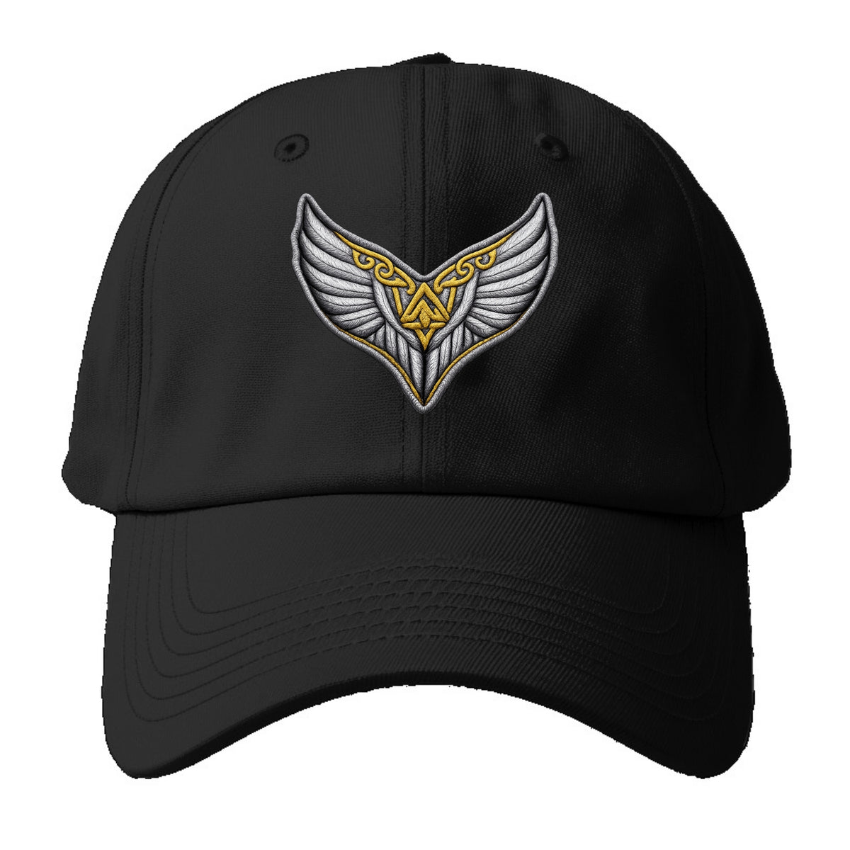 VALKYRIE WINGS - warrior maiden wings in silver and gold , Norse myth - Baseball Cap For Big Heads - Black