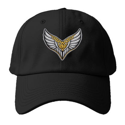 VALKYRIE WINGS - warrior maiden wings in silver and gold , Norse myth - Baseball Cap For Big Heads - Black
