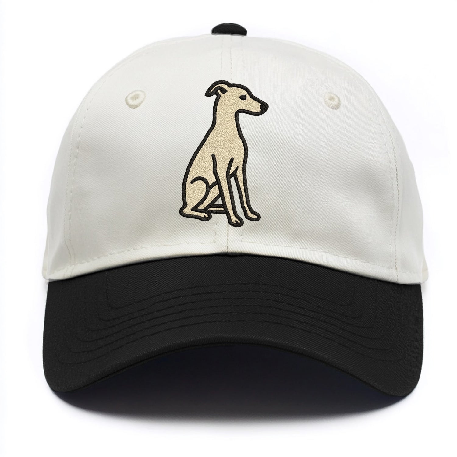 Italian Greyhound - Gray sitting pose - Two Tone Cap - Black