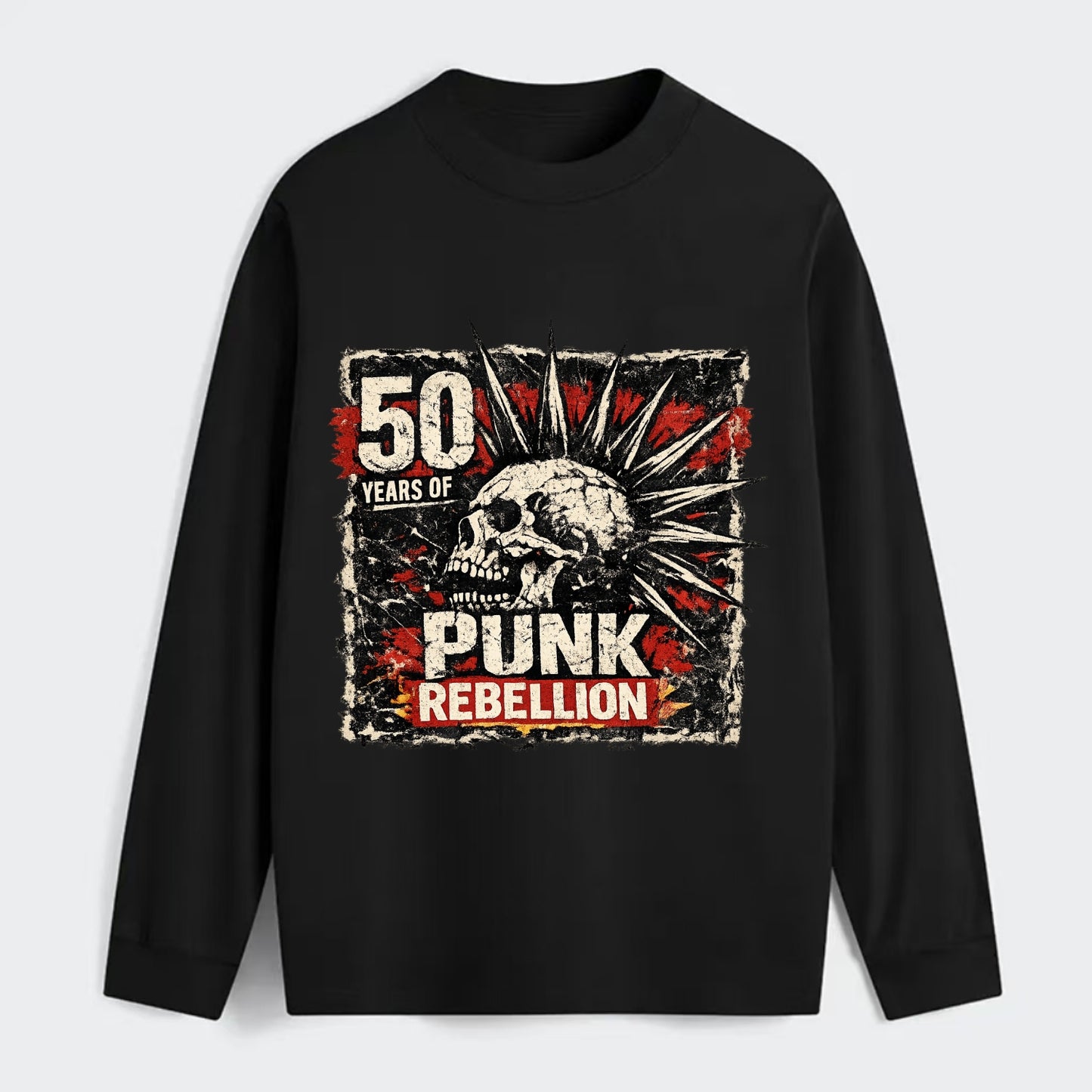 MOHAWK RISING | Spiked hair silhouette | Liberty spikes | Punk identity - Classic Long Sleeve Shirt - Black