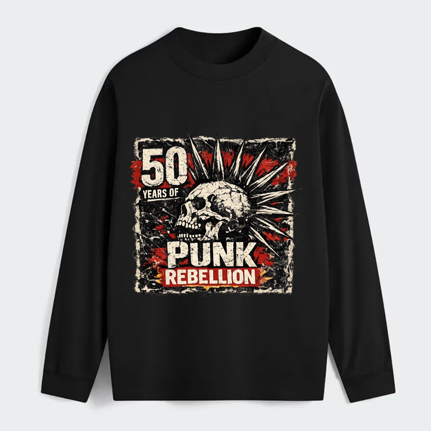 MOHAWK RISING | Spiked hair silhouette | Liberty spikes | Punk identity - Classic Long Sleeve Shirt - Black