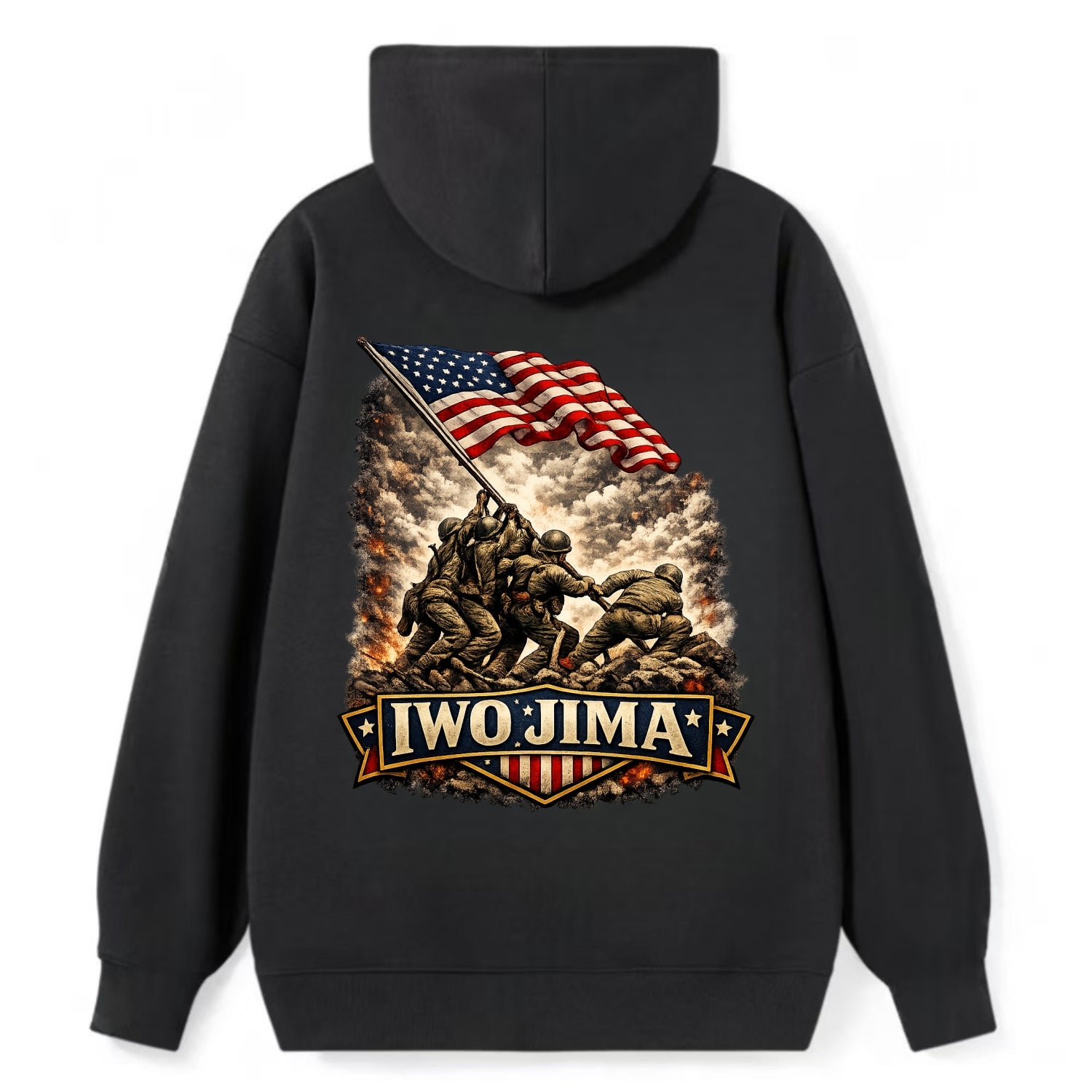 Iwo Jima Flag Raising - Classic Pullover Hoodie - Black