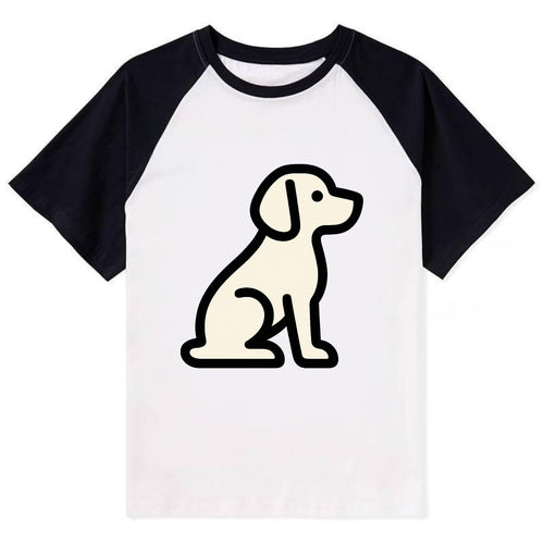 Beagle - Modern minimal sitting pose wit - Contrast Raglan T-shirt