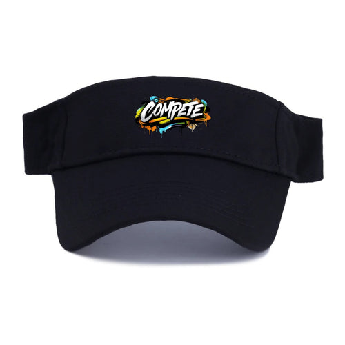 Bold typography design - COMPETE - competitive spirit, love the game - Visor