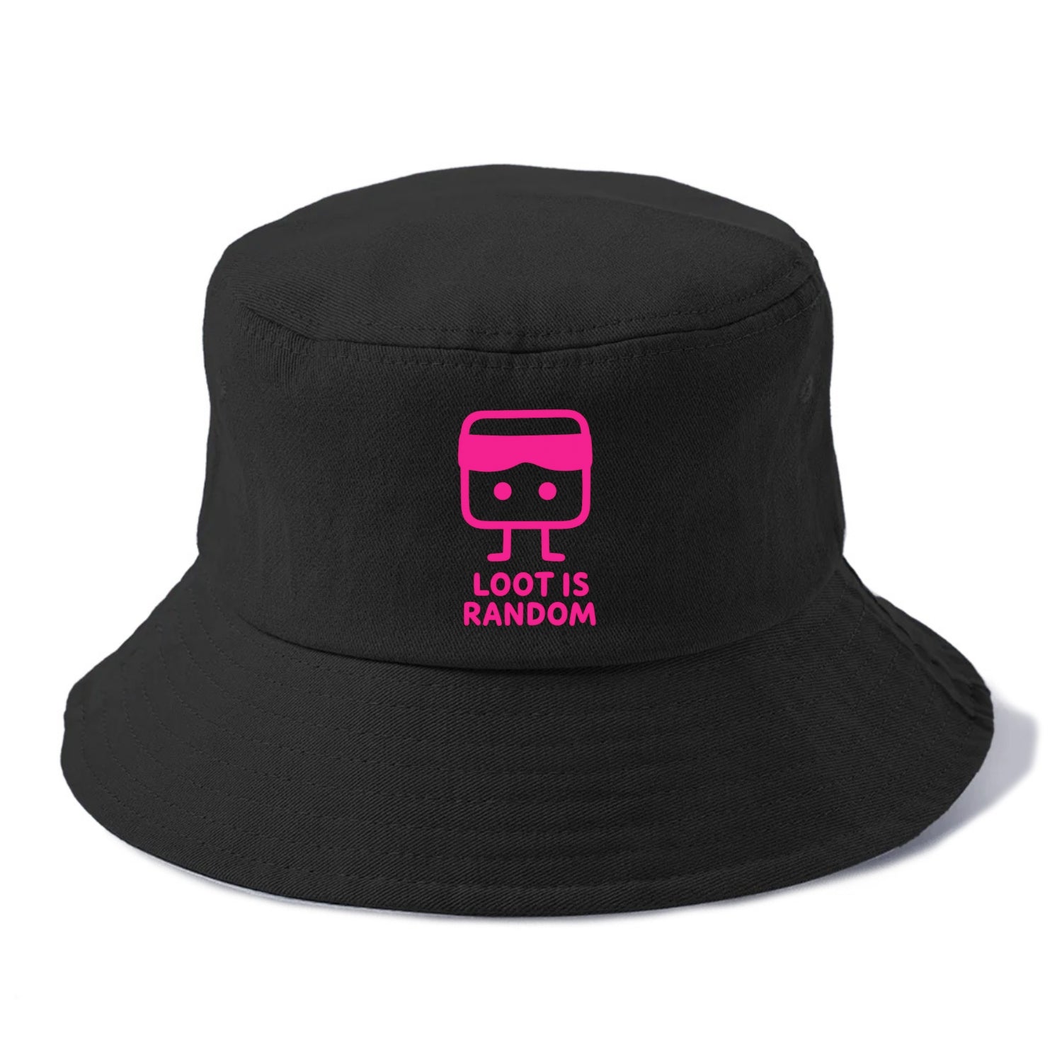 LOOT IS RANDOM | Dice wearing blindfold - Bucket Hat - Black