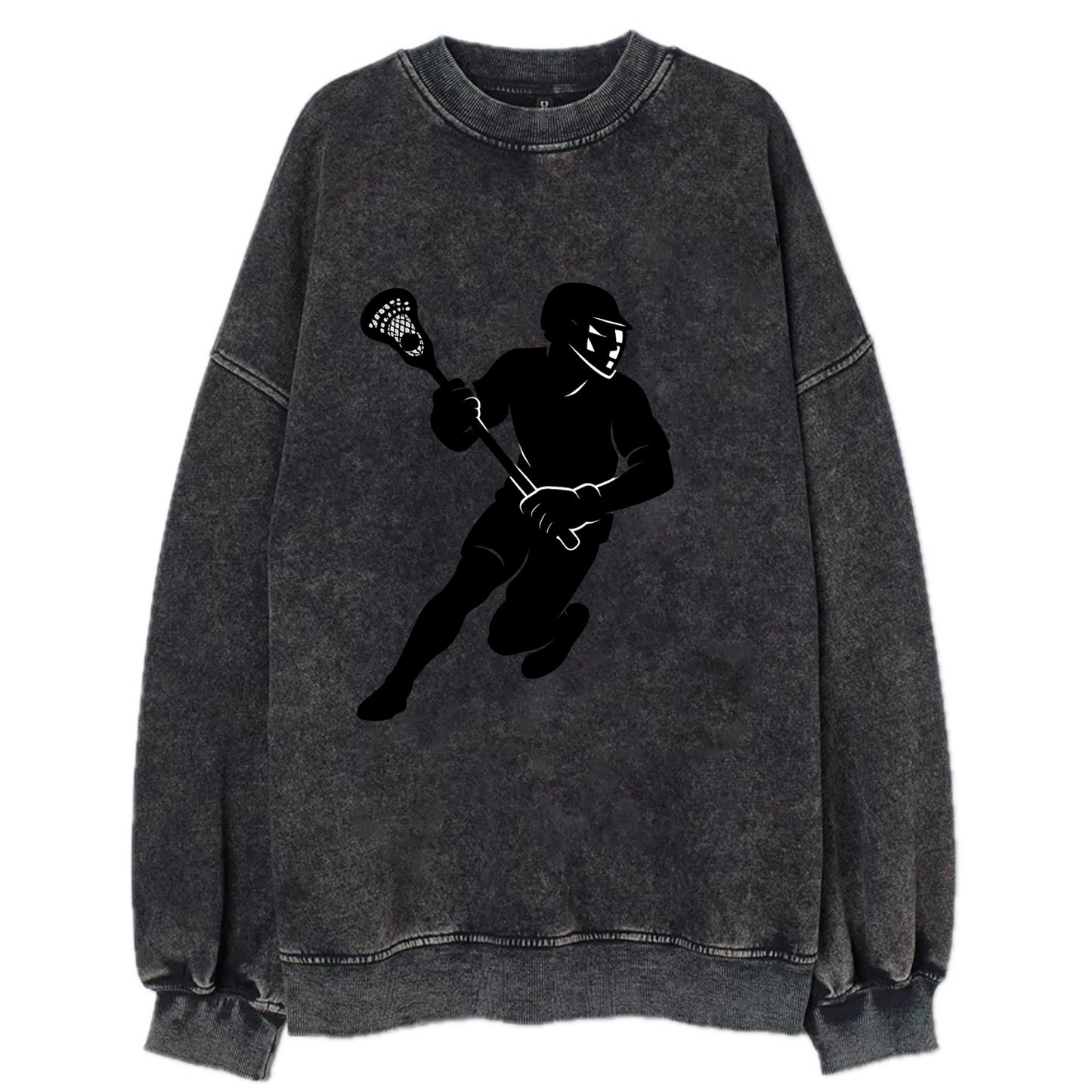 Lacrosse player cradling stick - Vintage Sweatshirt - Black