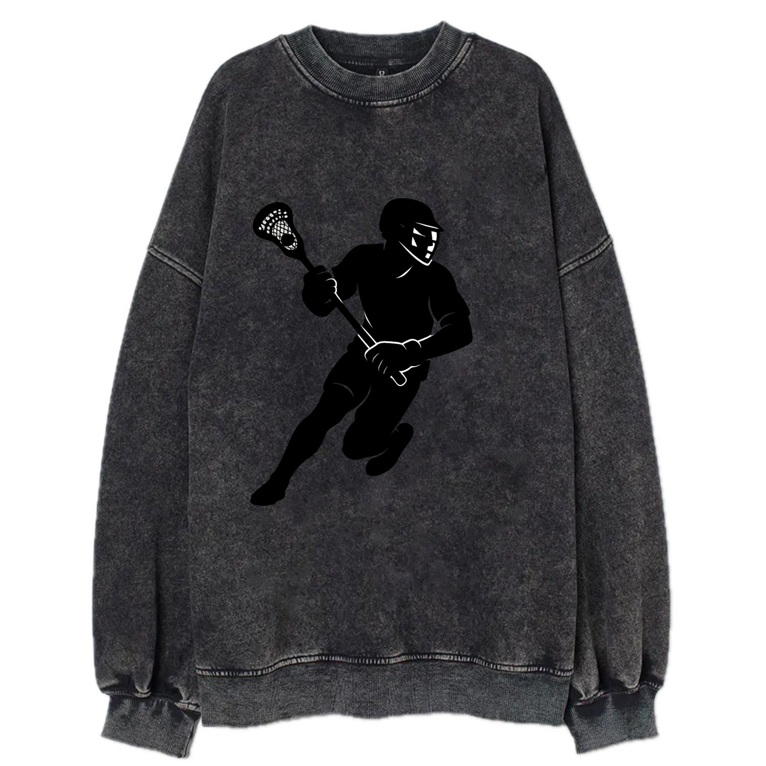 Lacrosse player cradling stick - Vintage Sweatshirt - Black