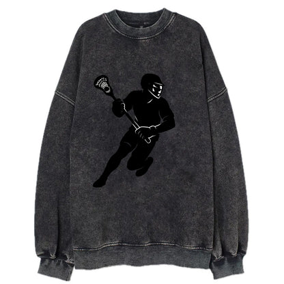 Lacrosse player cradling stick - Vintage Sweatshirt - Black