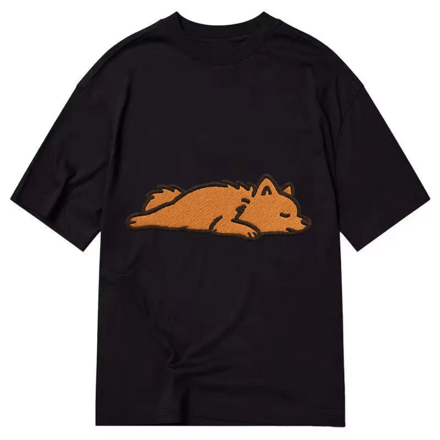 Pomeranian - Orange fluffy fully relaxed Classic T-shirt - Black
