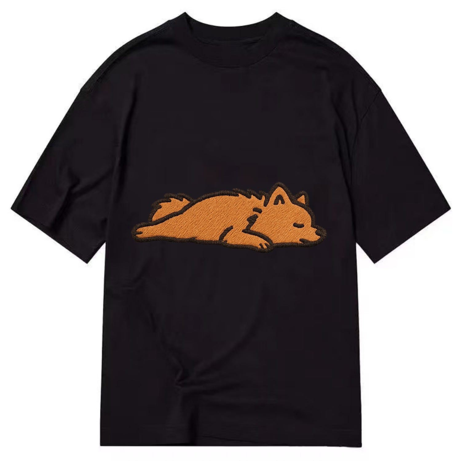 Pomeranian - Orange fluffy fully relaxed Classic T-shirt - Black