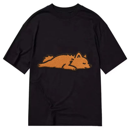 Pomeranian - Orange fluffy fully relaxed Classic T-shirt - Black