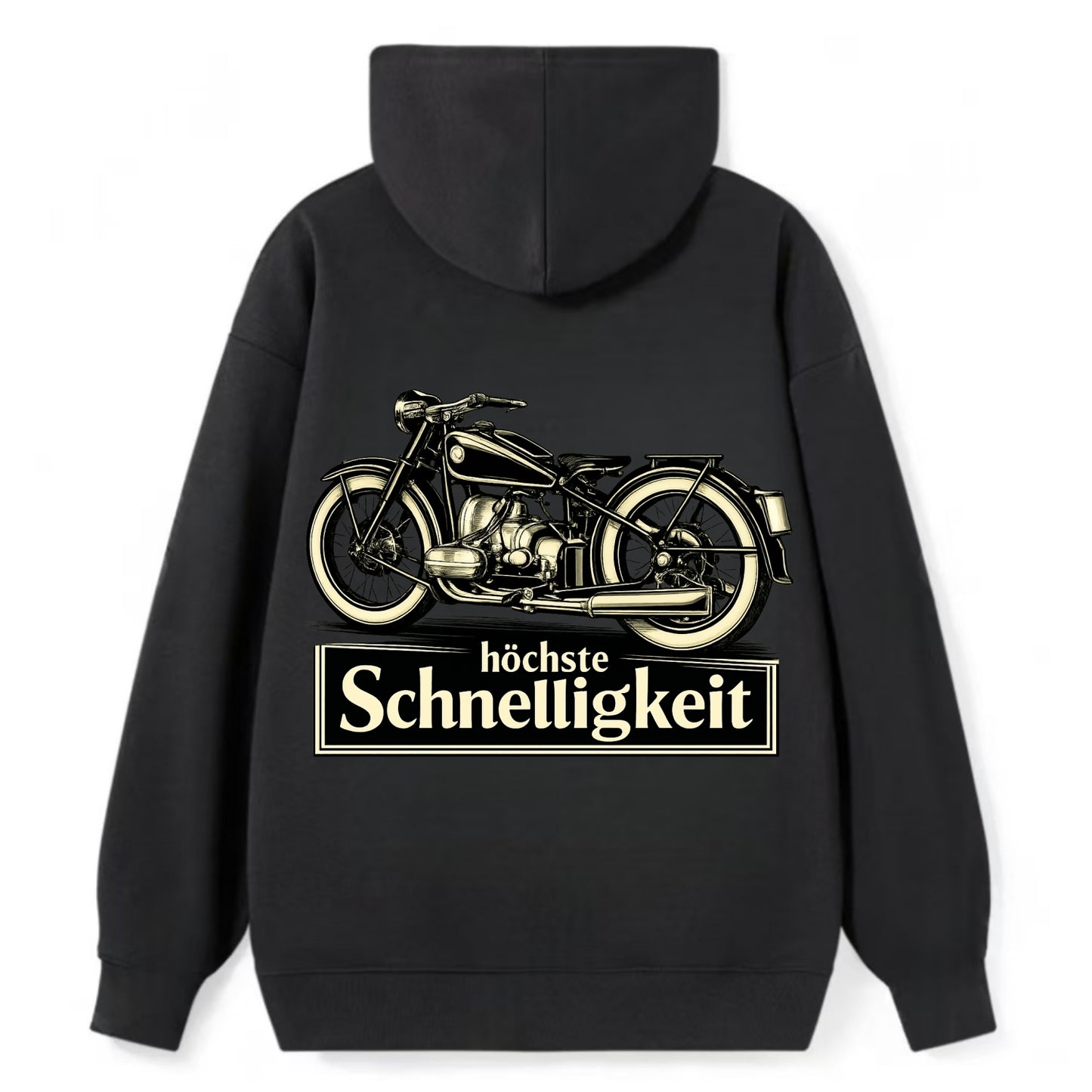 German Speed Motorcycle - Classic Pullover Hoodie - Black