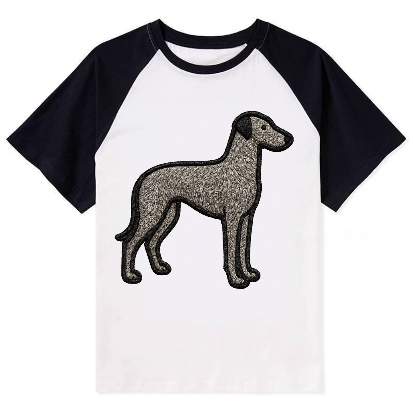 Scottish Deerhound - Trendy hound silhou - Contrast Raglan T-shirt - Black
