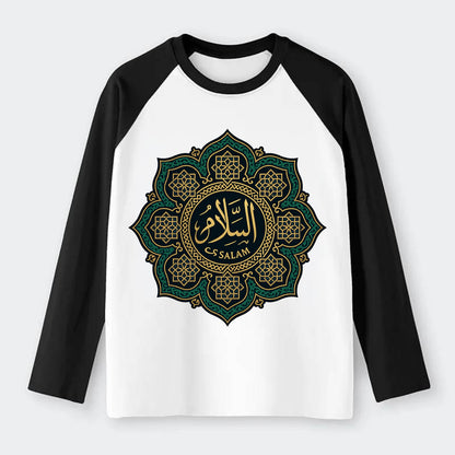 As-Salam Mandala - Raglan Long Sleeve T-Shirt - Black