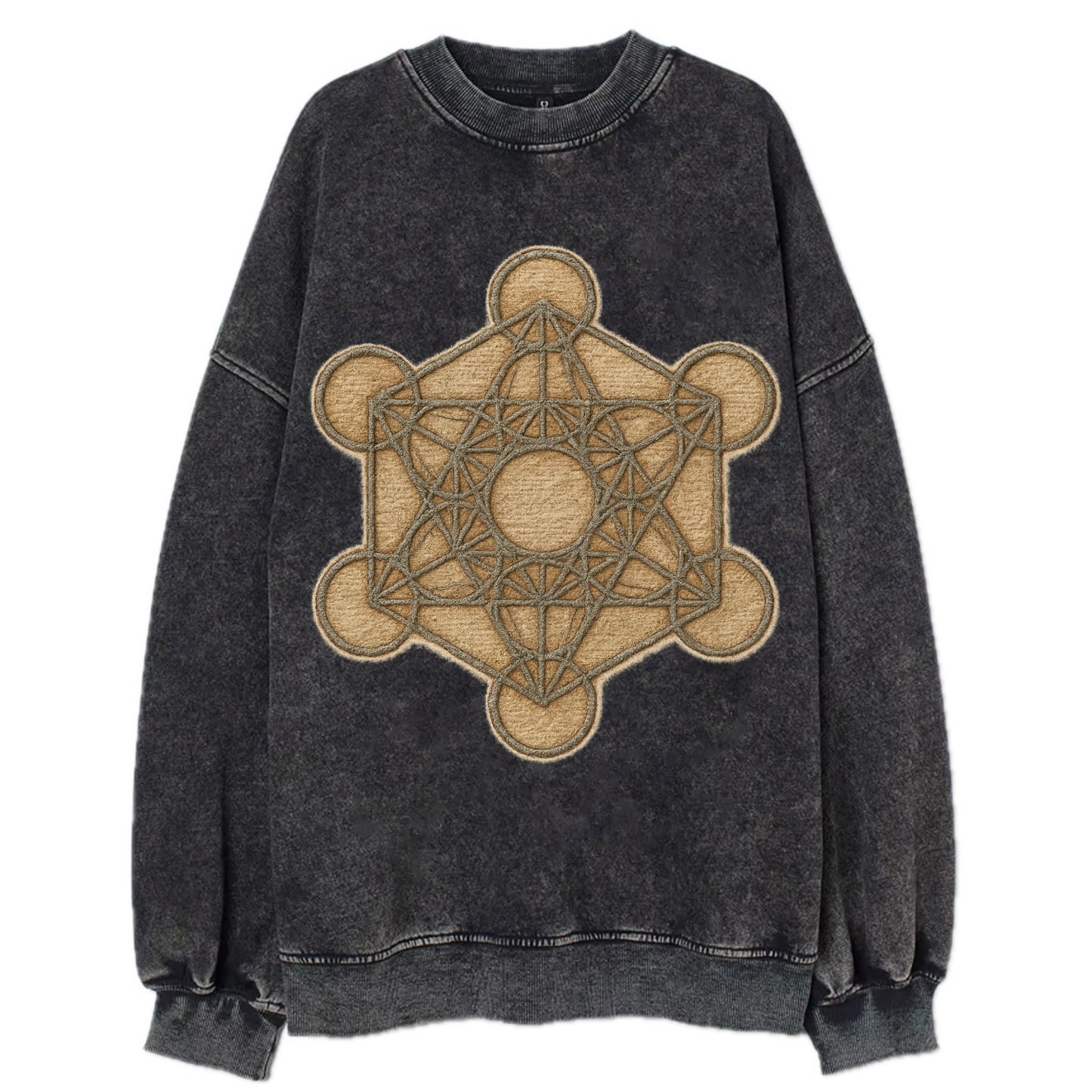 Metatron's Cube  - Vintage Sweatshirt - Black