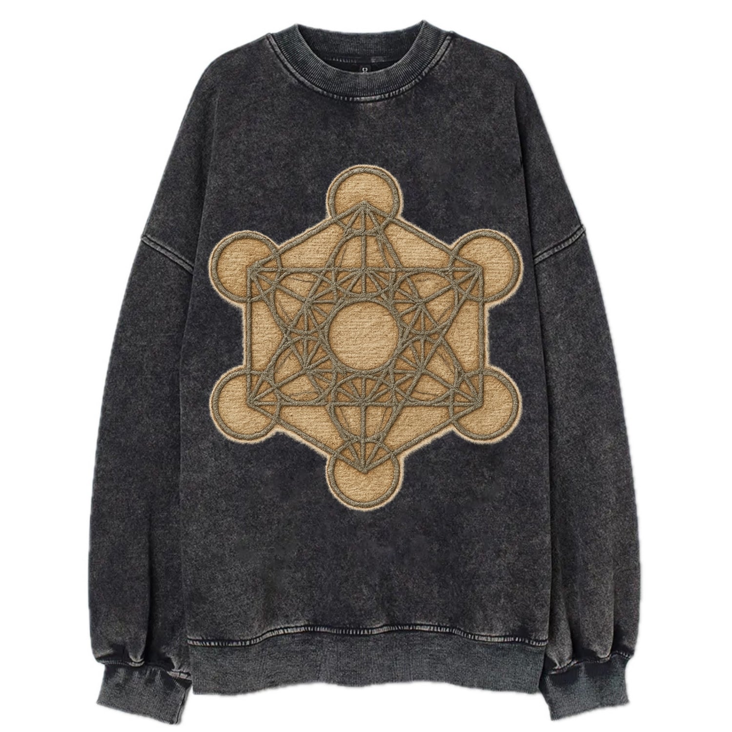 Metatron's Cube  - Vintage Sweatshirt - Black