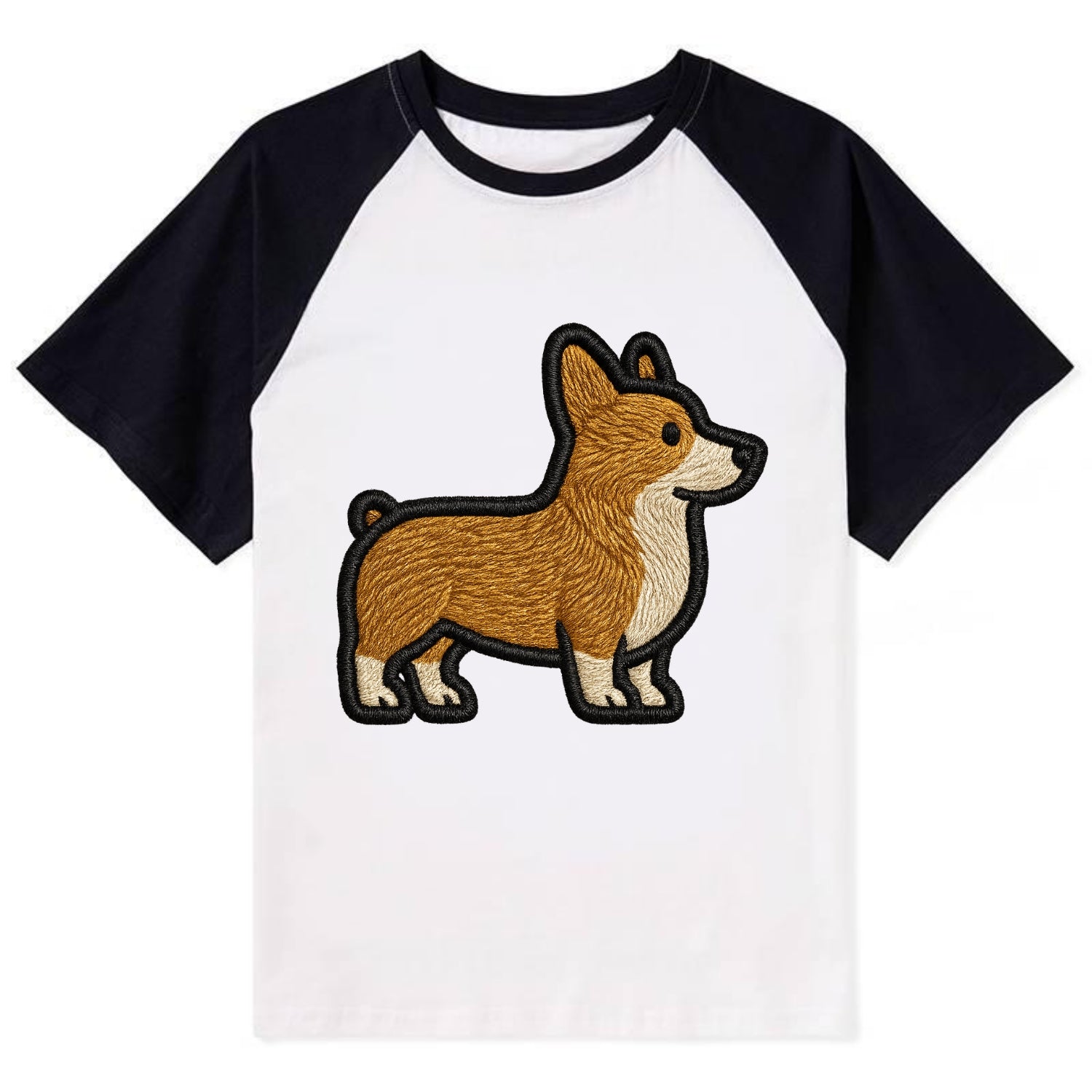 Pembroke Welsh Corgi - Trendy minimal sh - Contrast Raglan T-shirt - Black
