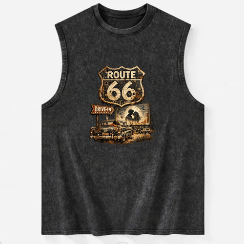 DRIVE-IN | Classic car at drive-in theater | Movie night romance | Americana - Vintage Washed Tank