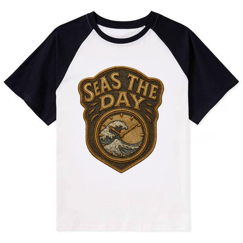 Seas The Day  - Contrast Raglan T-shirt